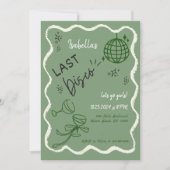 Trendy Quirky Wavy Hand Drawing Junggeselinnen-Abs Einladung (Vorderseite)