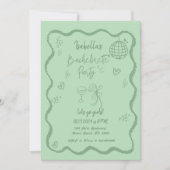 Trendy Quirky Wavy Hand Drawing Junggeselinnen-Abs Einladung (Vorderseite)
