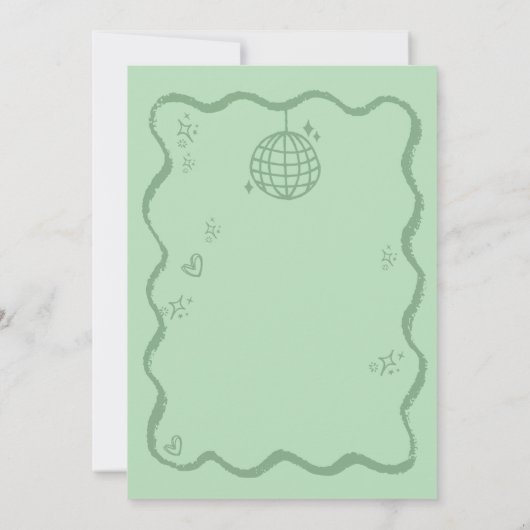 Trendy Quirky Wavy Hand Drawing Junggeselinnen-Abs Einladung (Rückseite)