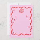 Trendy Quirky Wavy Hand Drawing Junggeselinnen-Abs Einladung (Rückseite)