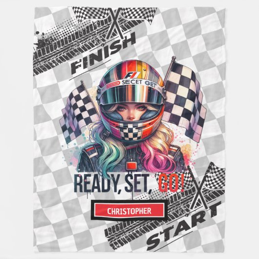 Trendy Racing Blanket Formel 1 Auto für Mädchen Fleecedecke (Vorderseite)