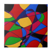 Trendy Rainbow Abstrakt Kunstgeschenke Fliese (Vorderseite)