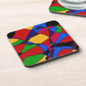 Trendy Rainbow Abstrakt Kunstgeschenke Getränkeuntersetzer (Linke Seite)