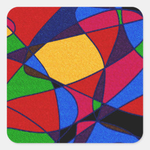 Trendy Rainbow Abstrakt Kunstgeschenke Quadratischer Aufkleber