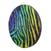 Trendy Rainbow and Black Zebra Animal Print on ele Dartscheibe (Vorderseite rechts)