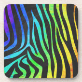 Trendy Rainbow and Black Zebra Animal Print on ele Getränkeuntersetzer (Vorderseite)