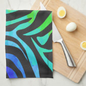 Trendy Rainbow and Black Zebra Animal Print on ele Handtuch (Viertel Falte)