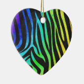 Trendy Rainbow and Black Zebra Animal Print on ele Keramikornament (Rechts)