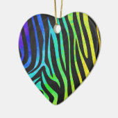 Trendy Rainbow and Black Zebra Animal Print on ele Keramikornament (Links)