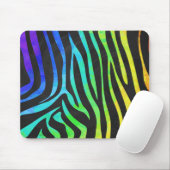 Trendy Rainbow and Black Zebra Animal Print on ele Mousepad (Mit Mouse)