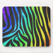 Trendy Rainbow and Black Zebra Animal Print on ele Mousepad (Vorne)