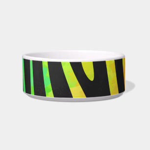 Trendy Rainbow and Black Zebra Animal Print on ele Napf