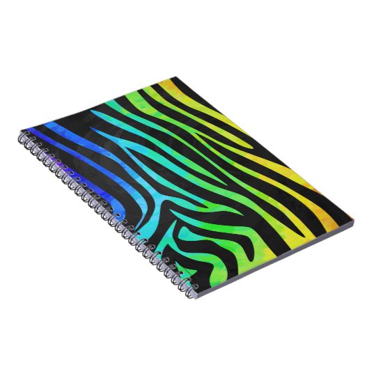 Trendy Rainbow and Black Zebra Animal Print on ele Notizblock (Rechte Seite)