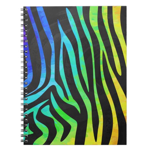 Trendy Rainbow and Black Zebra Animal Print on ele Notizblock (Vorderseite)