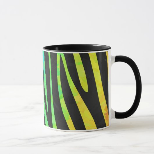 Trendy Rainbow and Black Zebra Animal Print on ele Tasse (Rechts)