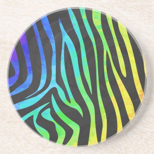 Trendy Rainbow and Black Zebra Animal Print on ele Untersetzer (Vorne)