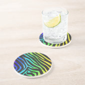 Trendy Rainbow and Black Zebra Animal Print on ele Untersetzer (Seite)