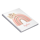 Trendy Rainbow Boho Pink Getrocknete Blume Notizblock (Rechte Seite)