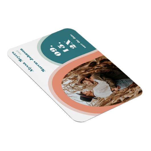 Trendy Rainbow Boho Save the Date Magnet (Rechte Seite)