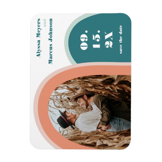 Trendy Rainbow Boho Save the Date Magnet (Vertikal)