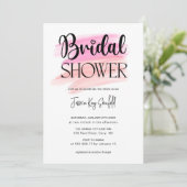 Trendy Rainbow Brush Strokes Brautparty Einladung (Stehend Vorderseite)