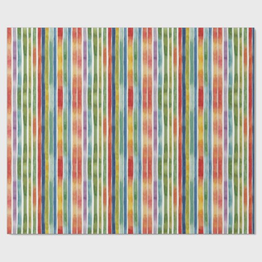 Trendy Rainbow Colorful Stripe Pattern Geschenkpapier (Flach)