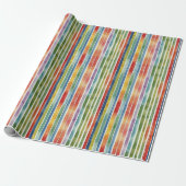 Trendy Rainbow Colorful Stripe Pattern Geschenkpapier (Ungerollt)