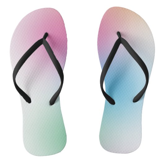 Trendy Rainbow Colors Elegant Rosa Orange Badesandalen (Fußbett)