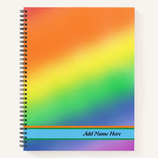 Trendy Rainbow - farbenfroher, benutzerdefinierbar Notizblock (Vorderseite)