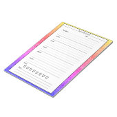 Trendy Rainbow Food Journal Easy Daily Meal Diary Notizblock (angewinkelt)