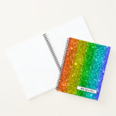 Trendy Rainbow Glitzer Anpassbarer Name Notizblock (Innenseite)