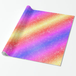 Trendy Rainbow Glitzer Geschenkpapier