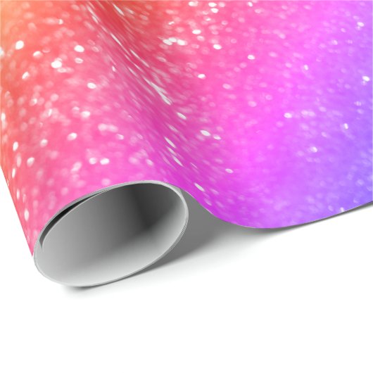 Trendy Rainbow Glitzer Geschenkpapier (Rolleneckpunkt)