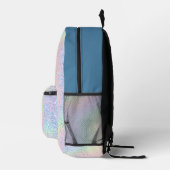 Trendy Rainbow Glitzer Monogram Style Bedruckter Rucksack (Rechts)