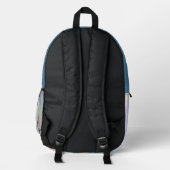 Trendy Rainbow Glitzer Monogram Style Bedruckter Rucksack (Rückseite)