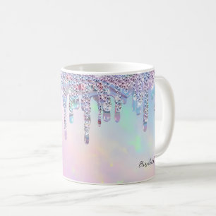 Trendy Rainbow Glitzer Tropfens Holographic Kaffeetasse