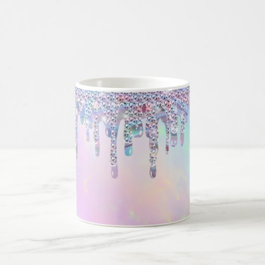 Trendy Rainbow Glitzer Tropfens Holographic Kaffeetasse (Mittel)