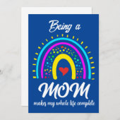 TRENDY RAINBOW MUTTER'S DAY MAMA GIFT EINLADUNG (Vorne/Hinten)