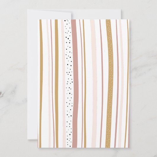 Trendy Rainbow Theme Blush Senf Rosa Sprinkle Einladung (Rückseite)