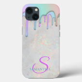 Trendy Rainbow Tropfens Holographic Opal Case-Mate iPhone Hülle (Rückseite)
