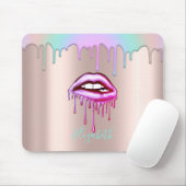 Trendy Rainbow Tropfens Metallische Dripping Lips Mousepad (Mit Mouse)