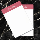 Trendy Raspberry Red & White Script Monogram Post-it Klebezettel