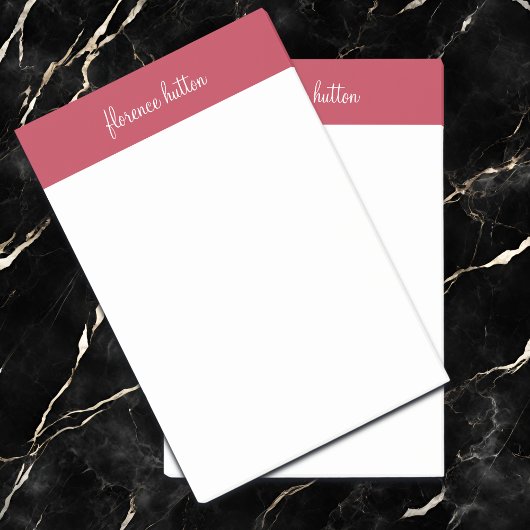 Trendy Raspberry Red & White Script Monogram Post-it Klebezettel