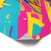 Trendy Rave Party Flat Illustration Doodle Poster (Ecke)