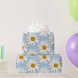 Trendy Real Daisy Blume - Wedding Blue Fashion Geschenkpapier