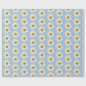 Trendy Real Daisy Blume - Wedding Blue Fashion Geschenkpapier (Flach)