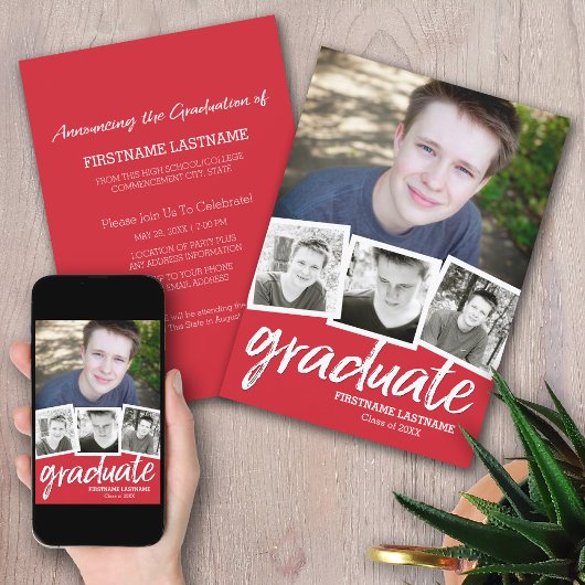 Trendy Red Abschluss Ankündigung Party 4 Foto