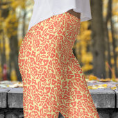 Trendy Red and Cream Pattern Leggings