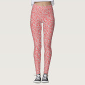 Trendy Red and Light Gray Pattern Leggings (Vorderseite)