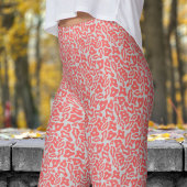 Trendy Red and Light Gray Pattern Leggings